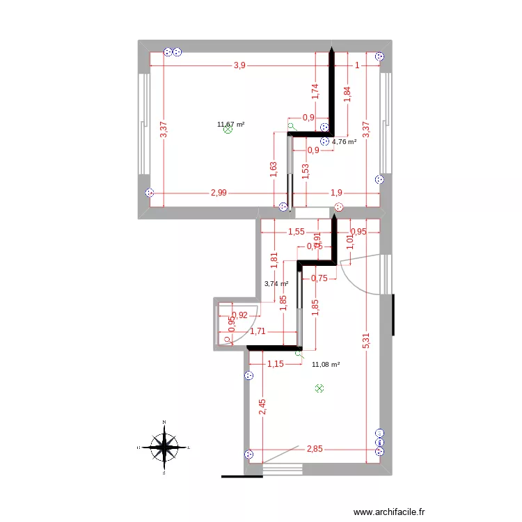 PROJET AMENAGEMENT CHAMBRES. Plan de 4 pièces et 31 m² PROJET AMENAGEMENT CHAMBRES. Plan de 4 pièces et 31 m²