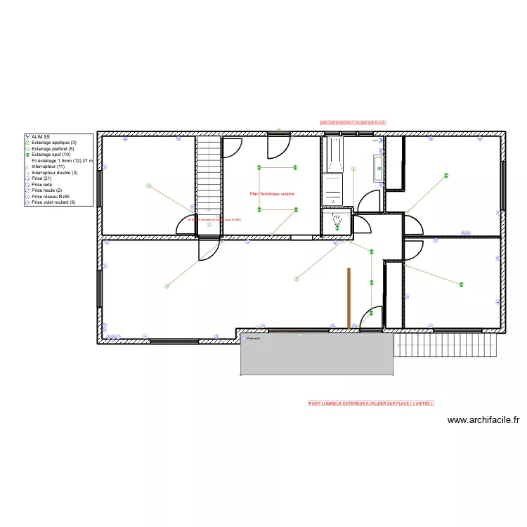 PLAN PLACO PARMENTIER R+1. Plan de 7 Pièces et 129 m² PLAN PLACO PARMENTIER R+1. Plan de 7 Pièces et 129 m²