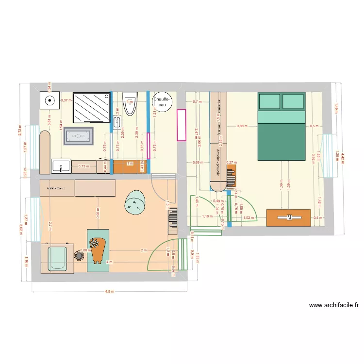 3e etage fini. Plan de 6 et 36 m² 3e etage fini. Plan de 6 et 36 m²