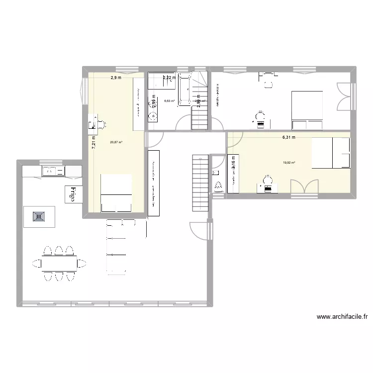 ligneux. Plan de 4  et 50 m²