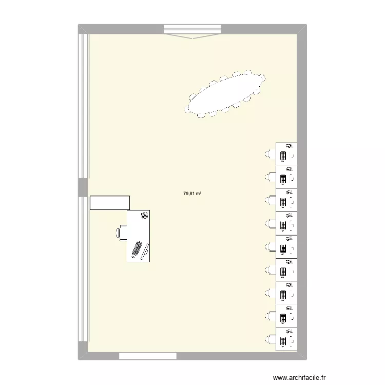 am&eacute;nagement 1. Plan de 1 pièce et 80 m²