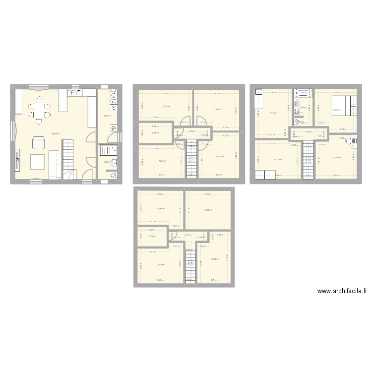 plan voiron rdc. Plan de 21 pièces et 218 m2