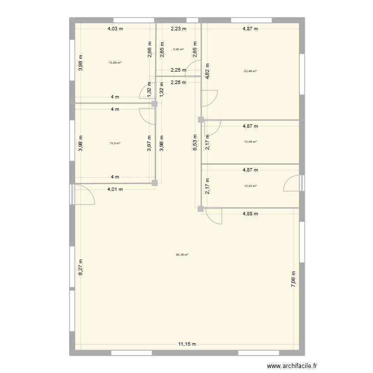 alex. Plan de 7 pièces et 181 m2