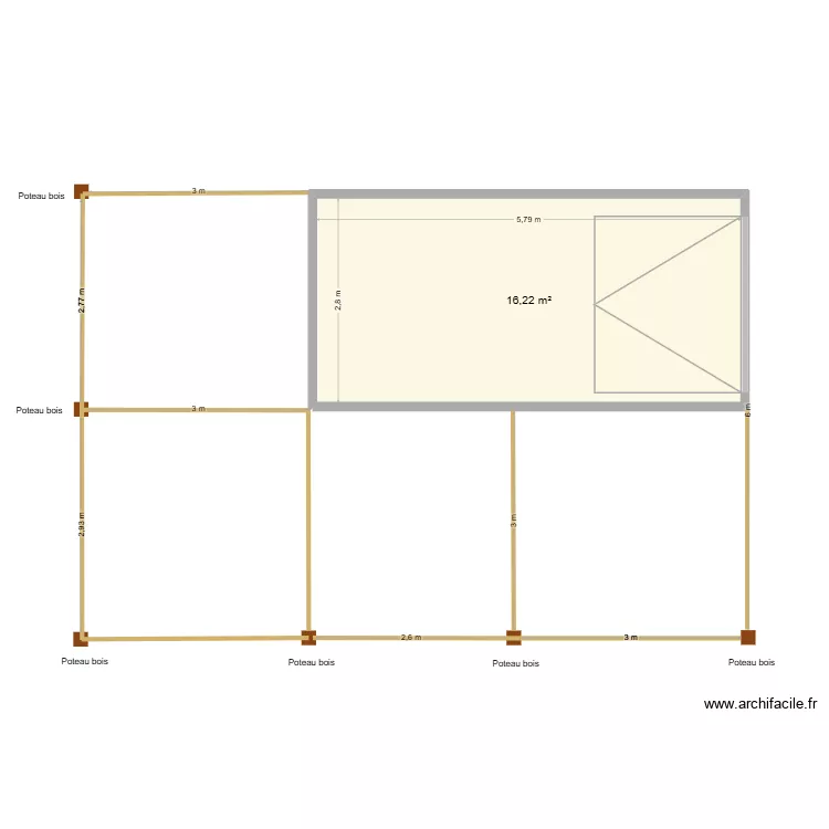 CARPORT GARAGE. Plan de 1  et 16 m²