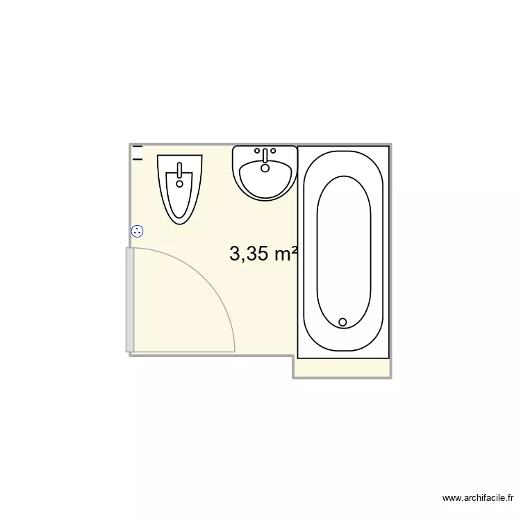Salle de bains. Plan de 1 et 3 m² Salle de bains. Plan de 1 et 3 m²