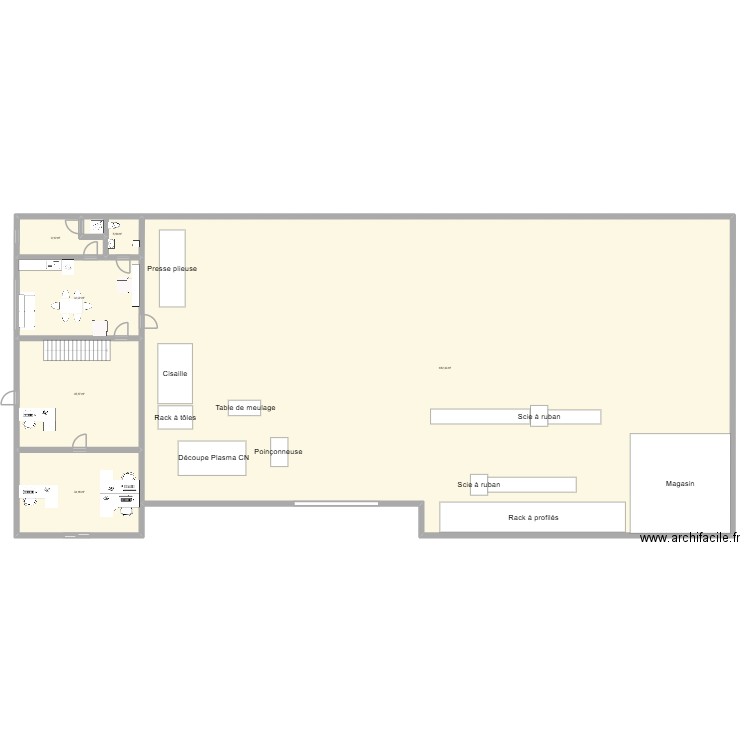 Atelier Languedoc Métal. Plan de 6 pièces et 738 m2
