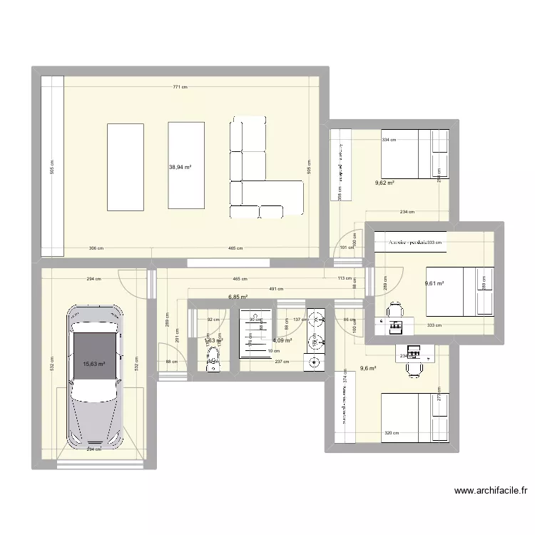 Maison 3. Plan de 