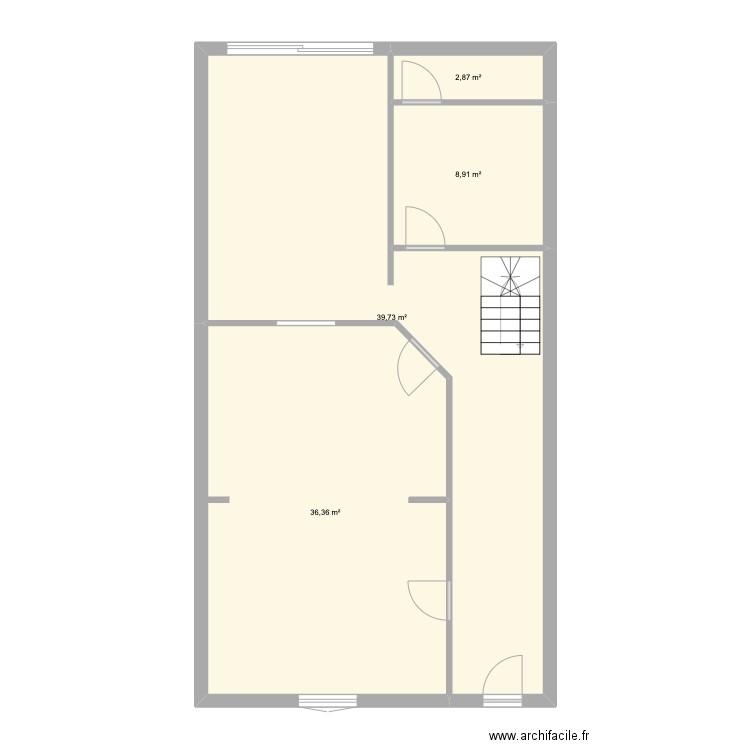 projet coloc version initiale. Plan de 4 pièces et 88 m2