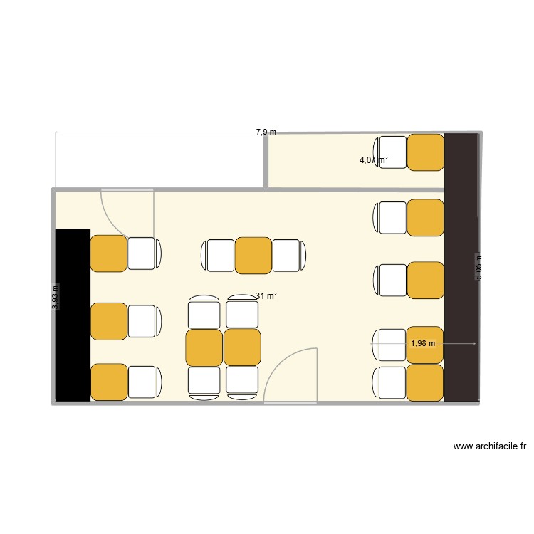 lasne 2 banquettes. Plan de 0 pièce et 0 m2