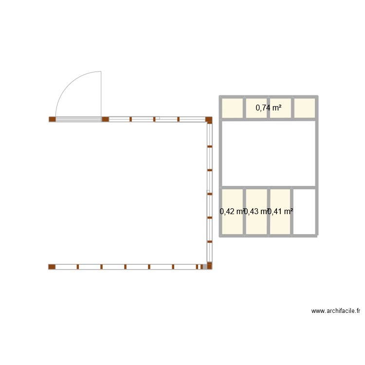 plan cuisine. Plan de 4 pièces et 2 m2