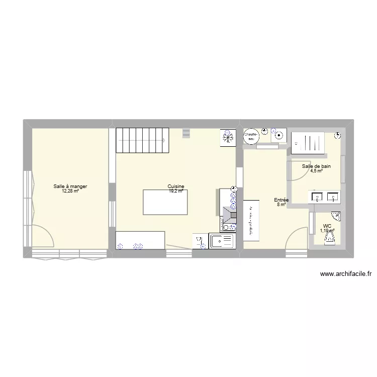 MAISON. Plan de 5  et 47 m²