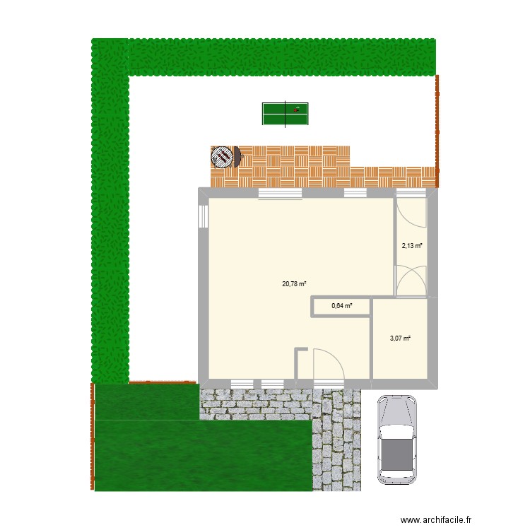 robin. Plan de 4 pièces et 27 m2
