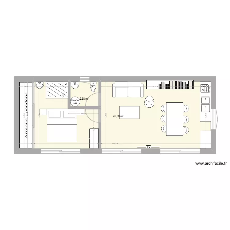 en bois. Plan de 2 pièces et 45 m² en bois. Plan de 2 pièces et 45 m²