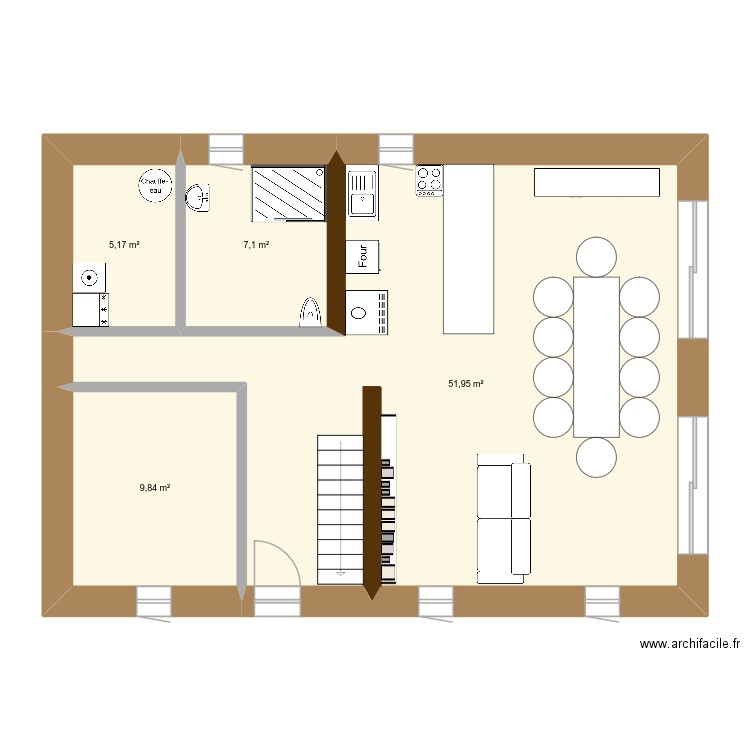 paille39. Plan de 4 pièces et 74 m2