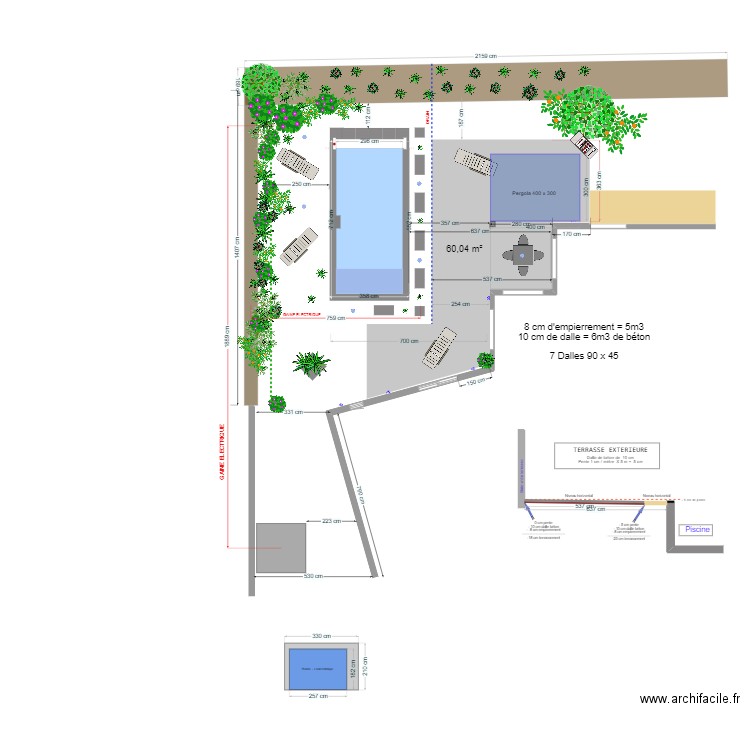 Piscine margelles 8/2 - pergo. Plan de 0 pièce et 0 m2