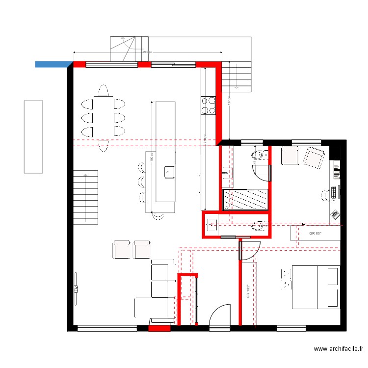 regis 3. Plan de 1 pièce et 2 m2