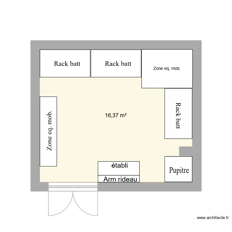 Local batt. Plan de 1 et 16 m² Local batt. Plan de 1 et 16 m²