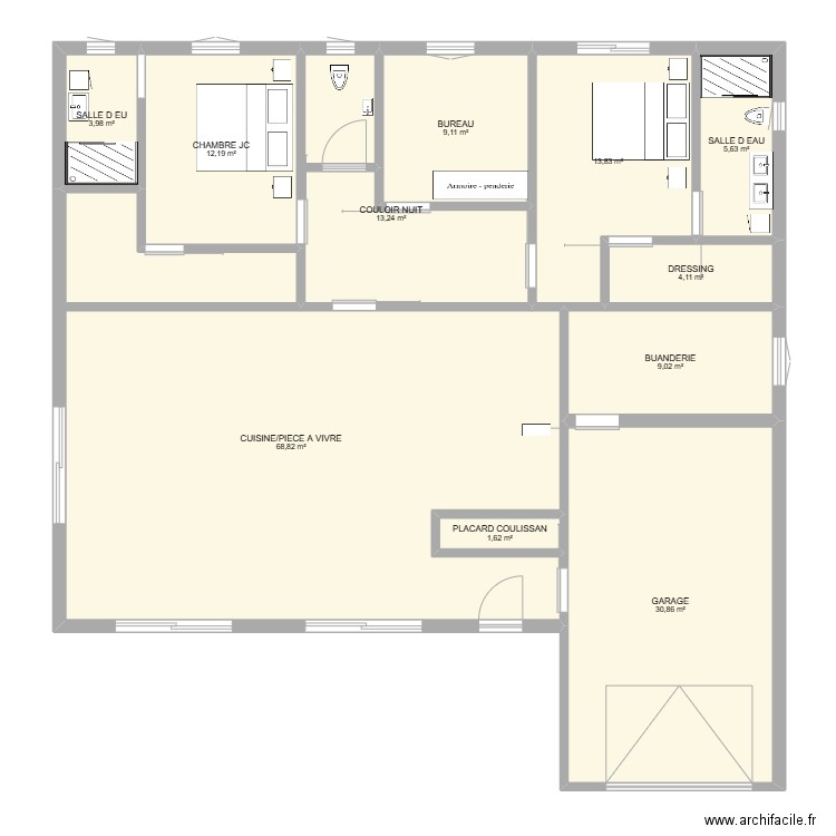 MAISON A CONSTRUIRE JC. Plan de 11 pièces et 172 m2