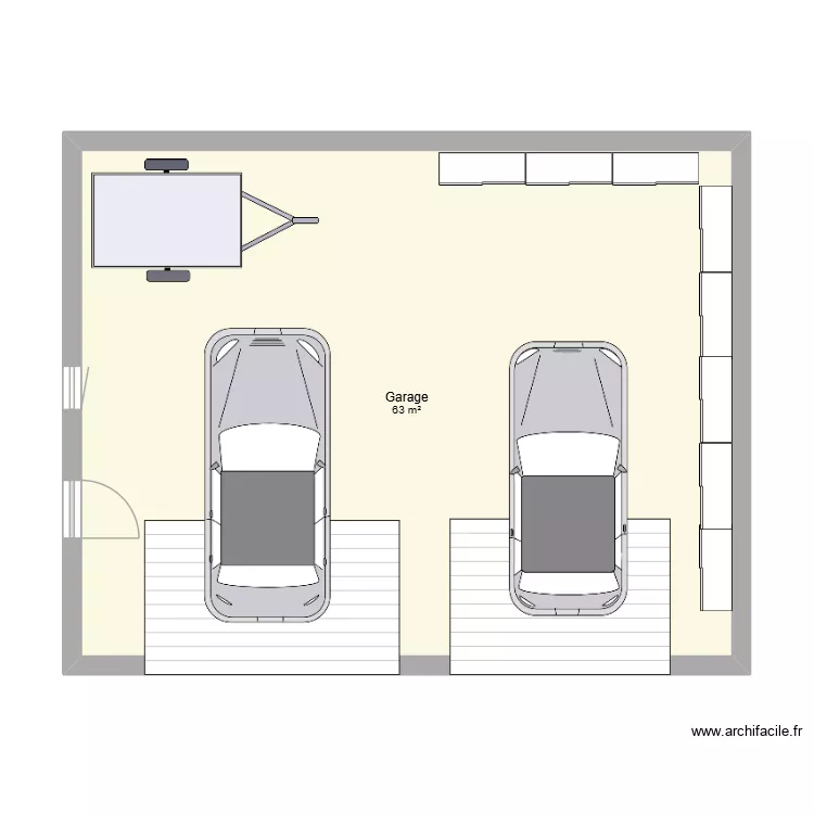 Garage Nico. Plan de 1  et 63 m²