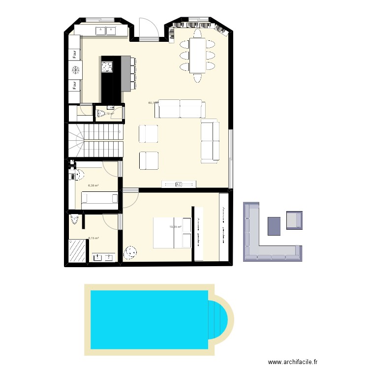 maison bzh 4. Plan de 4 pièces et 94 m2