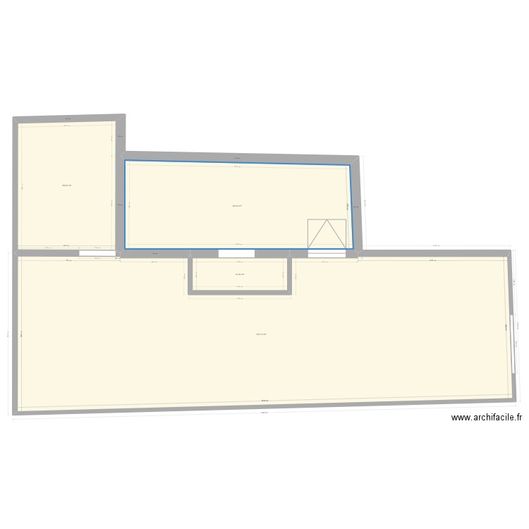 plan main levé avec cadastre RDC+porche. Plan de 7 pièces et 977 m2
