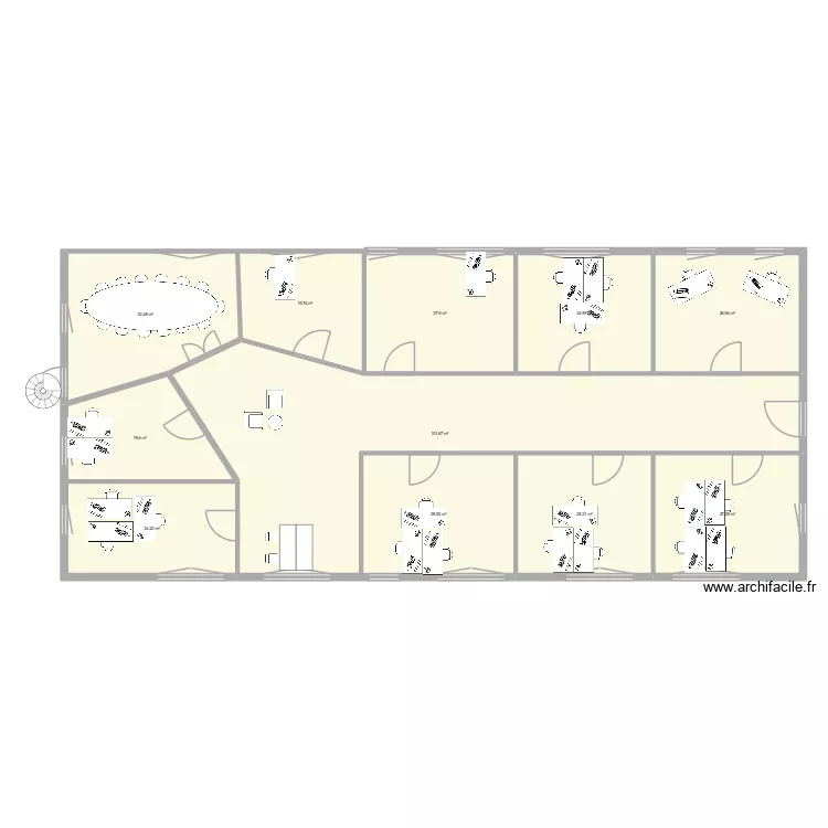 Plan_Armada_etage2. Plan de 11  et 358 m²