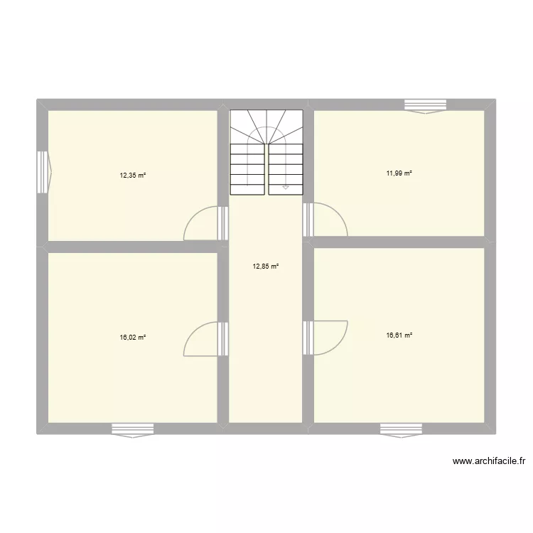 etage. Plan de 5  et 70 m²