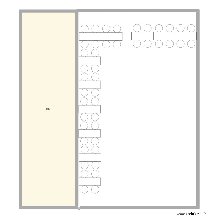 MARIAGE. Plan de 1 pièce et 90 m2