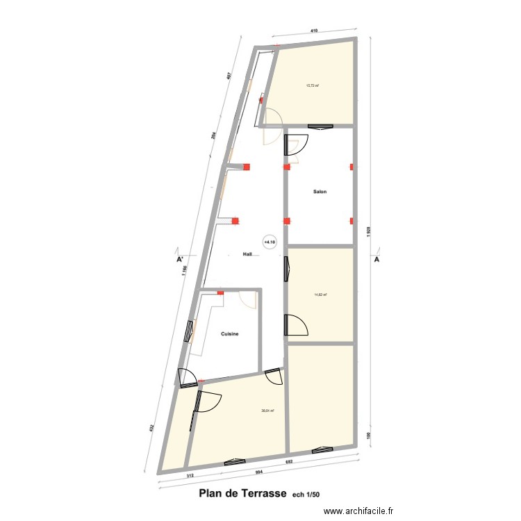 mision  2. Plan de 3 pièces et 69 m2