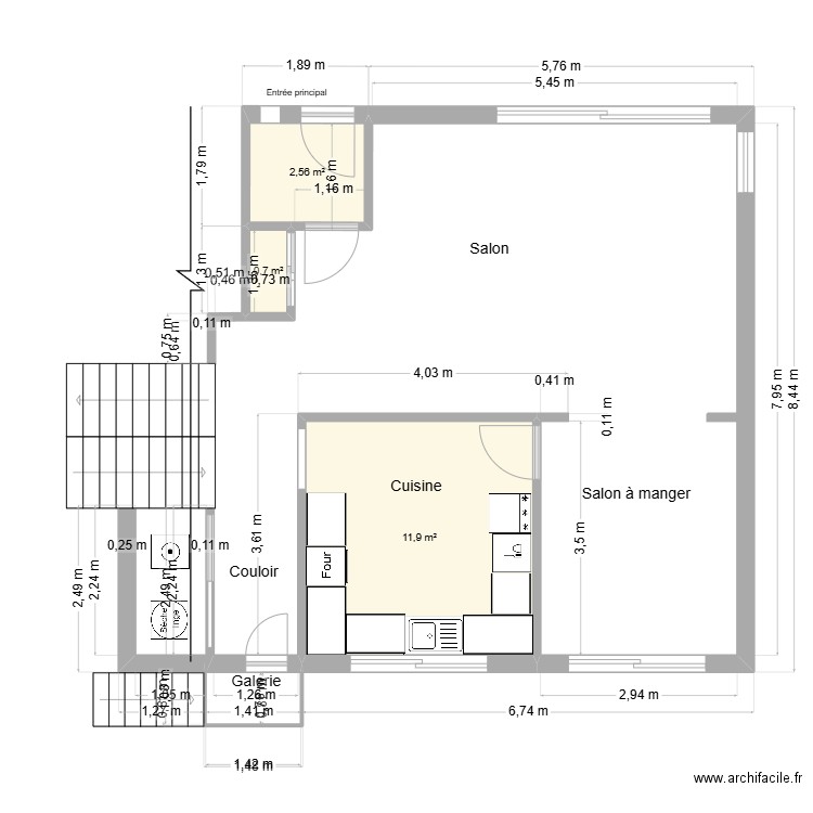 Plan2. Plan de 3 pièces et 15 m2