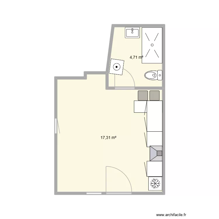 Appartement Saint Quay Potrieux. Plan de 2 et 22 m² Appartement Saint Quay Potrieux. Plan de 2 et 22 m²