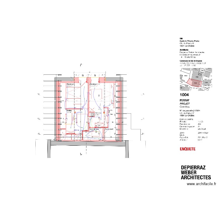 Villette combles élec.. Plan de 0 pièce et 0 m2