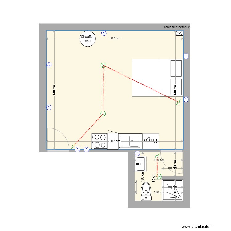 SCI FUMEY - APPART 1 et 2 - BLOIS. Plan de 2 pièces et 25 m2