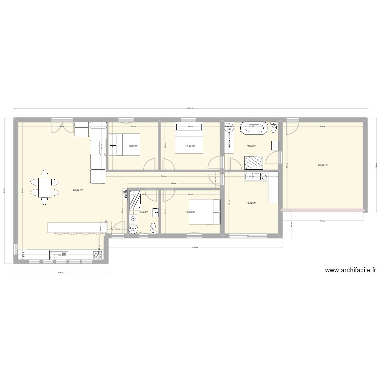 SARLAT 176 02 MODIF CHOISIE MEUBLE. Plan de 8 pièces et 150 m2