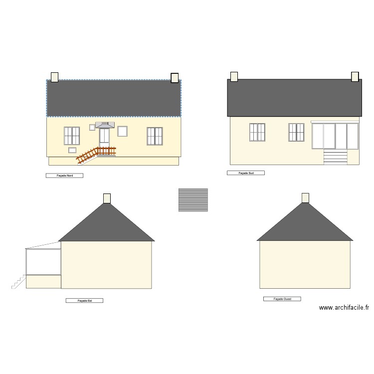 Plan façades. Plan de 0 pièce et 0 m2