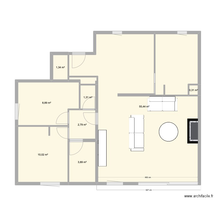 manoir du golf. Plan de 8 pièces et 84 m2