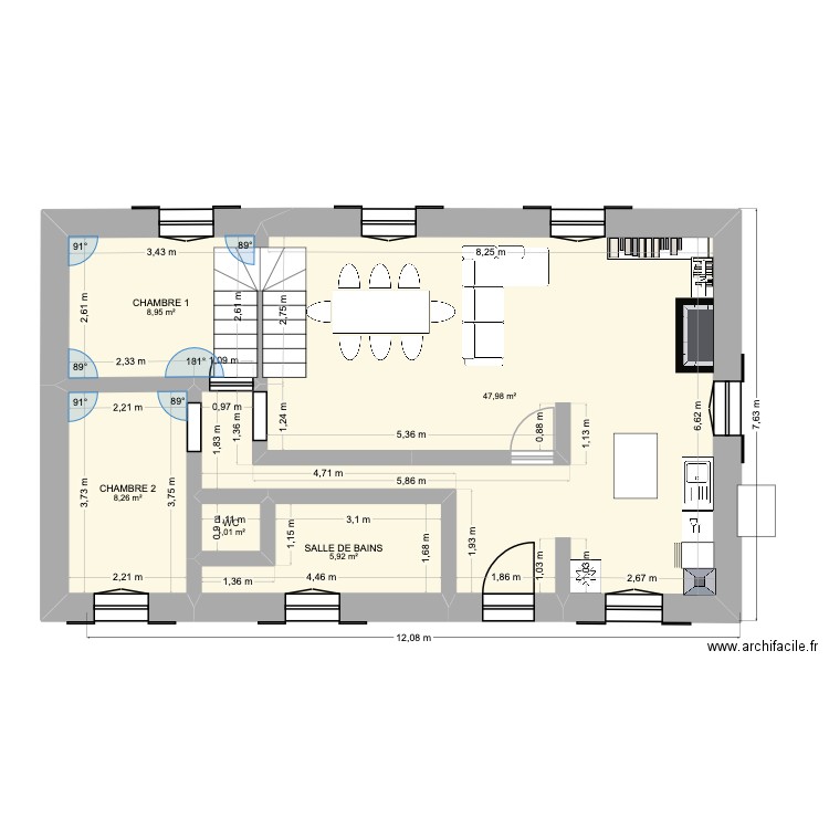 Tour de la maison 2. Plan de 5 pièces et 72 m2