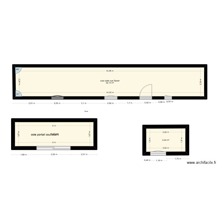martin. Plan de 3 pièces et 49 m2