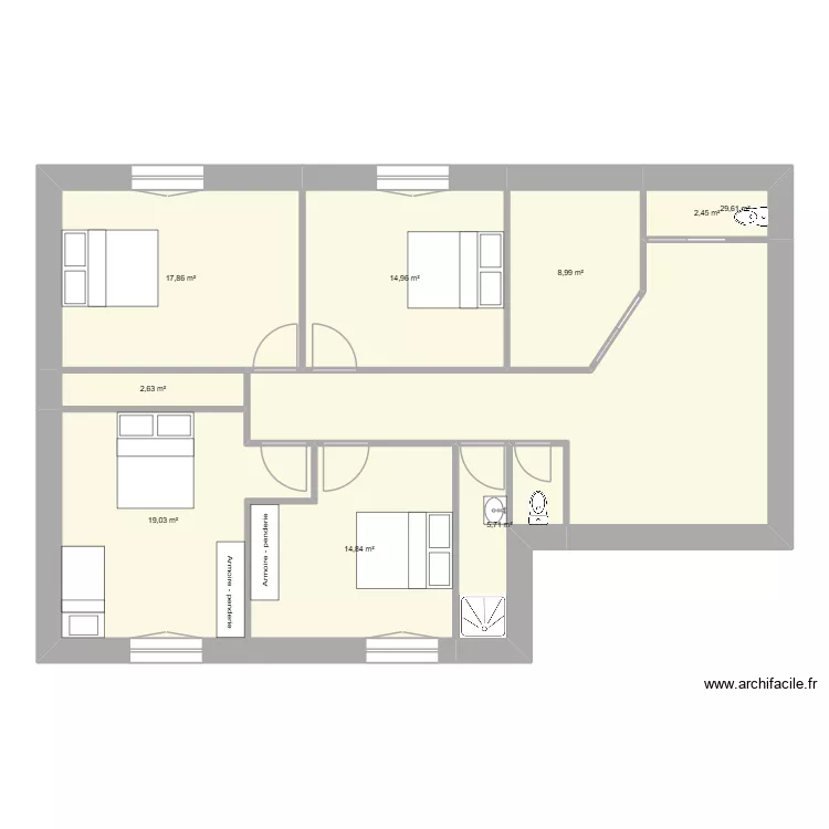 1er etage gite. Plan de 4 et 111 m² 1er etage gite. Plan de 4 et 111 m²