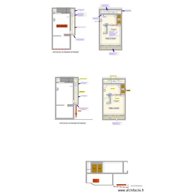 Projet ERP L. Plan de 20 pièces et 135 m2