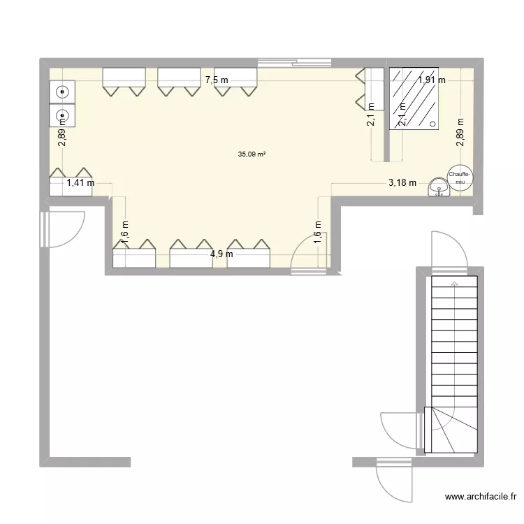 SSLIA. Plan de 1 Pièce et 35 m² SSLIA. Plan de 1 Pièce et 35 m²