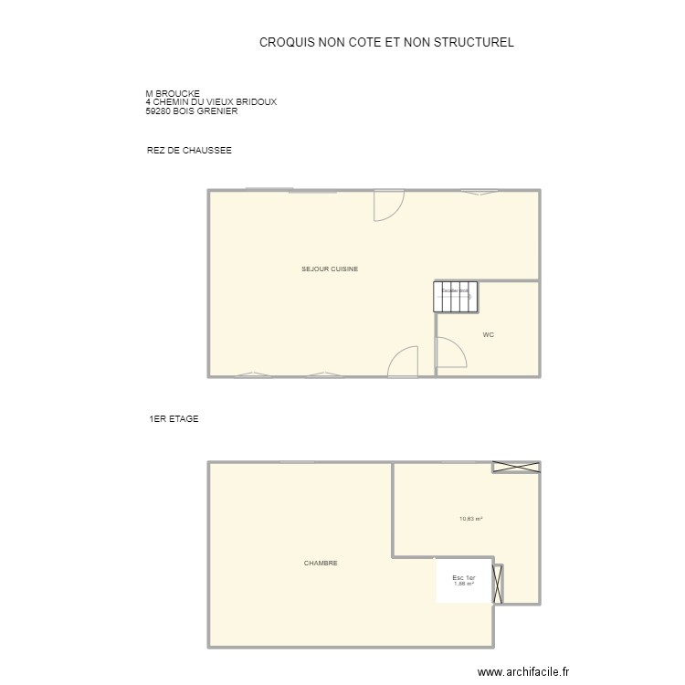 Plan Broucke Bois grenier. Plan de 0 pièce et 0 m2