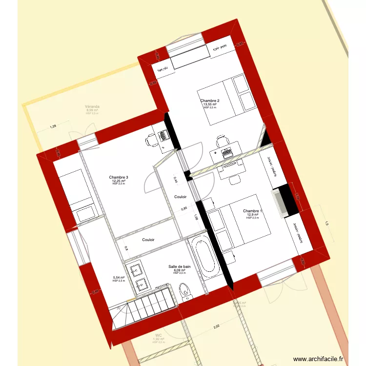 Roche fleurie v2. Plan de 18  et 147 m²