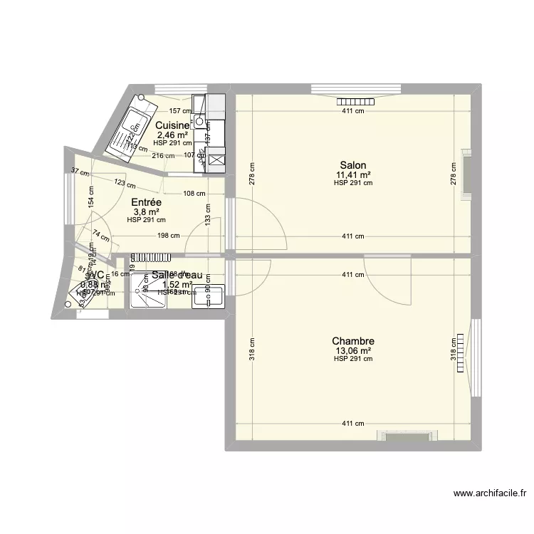 Appart Paris Dominique. Plan de 