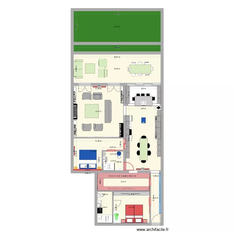 131 POMPE 14. Plan de 13  et 169 m²