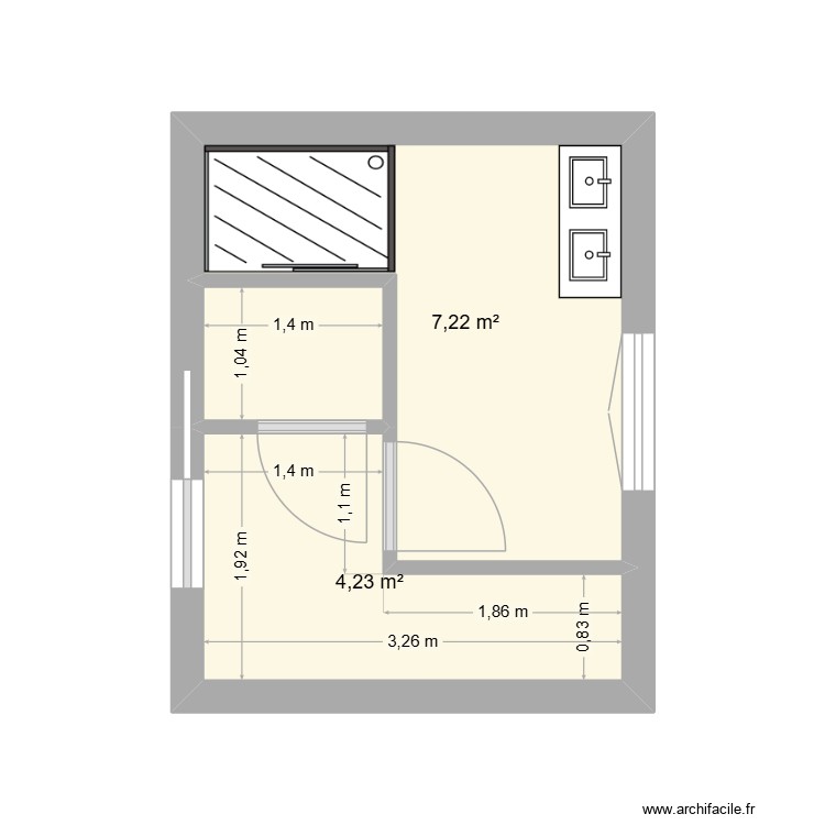 SDB. Plan de 0 pièce et 0 m2