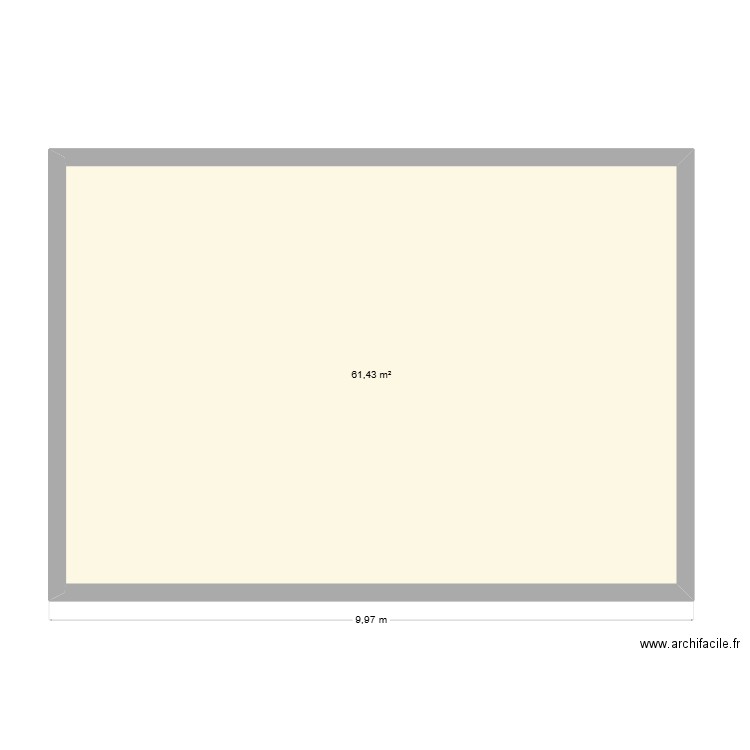 garage. Plan de 1 pièce et 61 m2