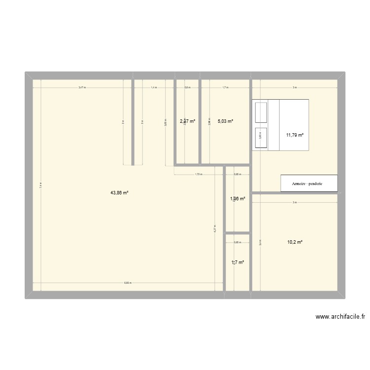 plan6. Plan de 7 pièces et 77 m2