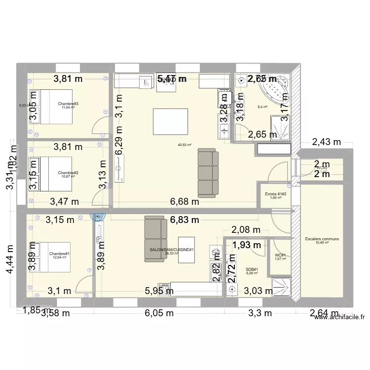 Plan future F3 + F2 Sarrebourg. Plan de 12 et 134 m² Plan future F3 + F2 Sarrebourg. Plan de 12 et 134 m²