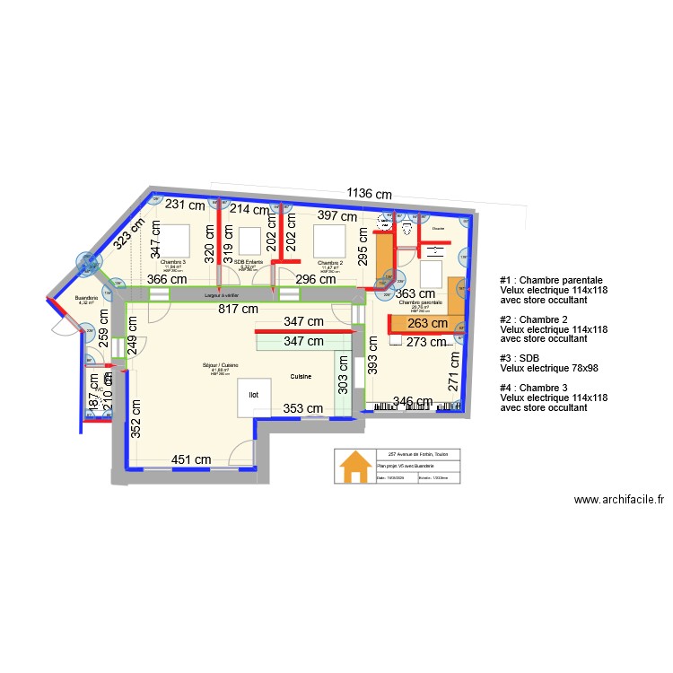 257 Forbin Projet V5 VELUX. Plan de 8 pièces et 99 m2